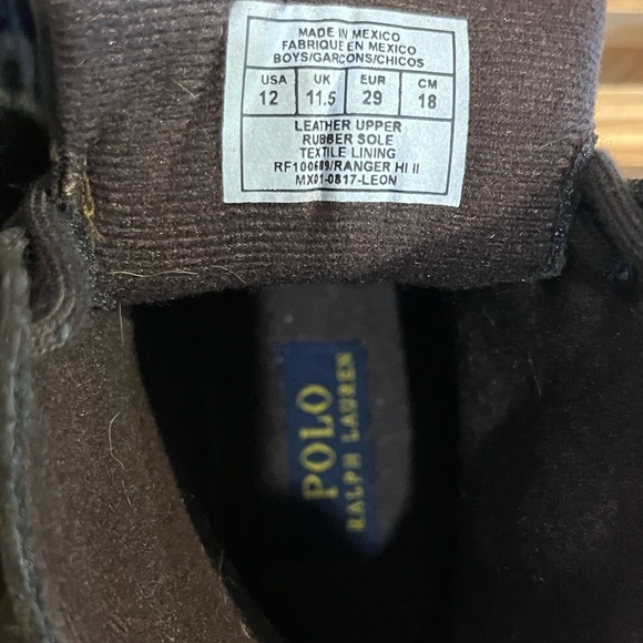 ❌SOLD ❌ Boys' Polo Ralph Lauren Ranger Hi IILace-up Boot - Little Kid - Picture 4 of 6